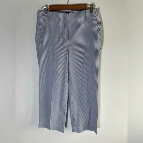NWT Talbots "Chelsea" Blue & White Striped Capris Pants Size 4 NEW 0071 - Picture 1 of 10